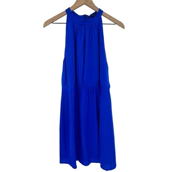 Theory Avrex Sleeveless Office Cocktail Silk Georgette Dress -Blue -Size 6 - NWT - Picture 3 of 11